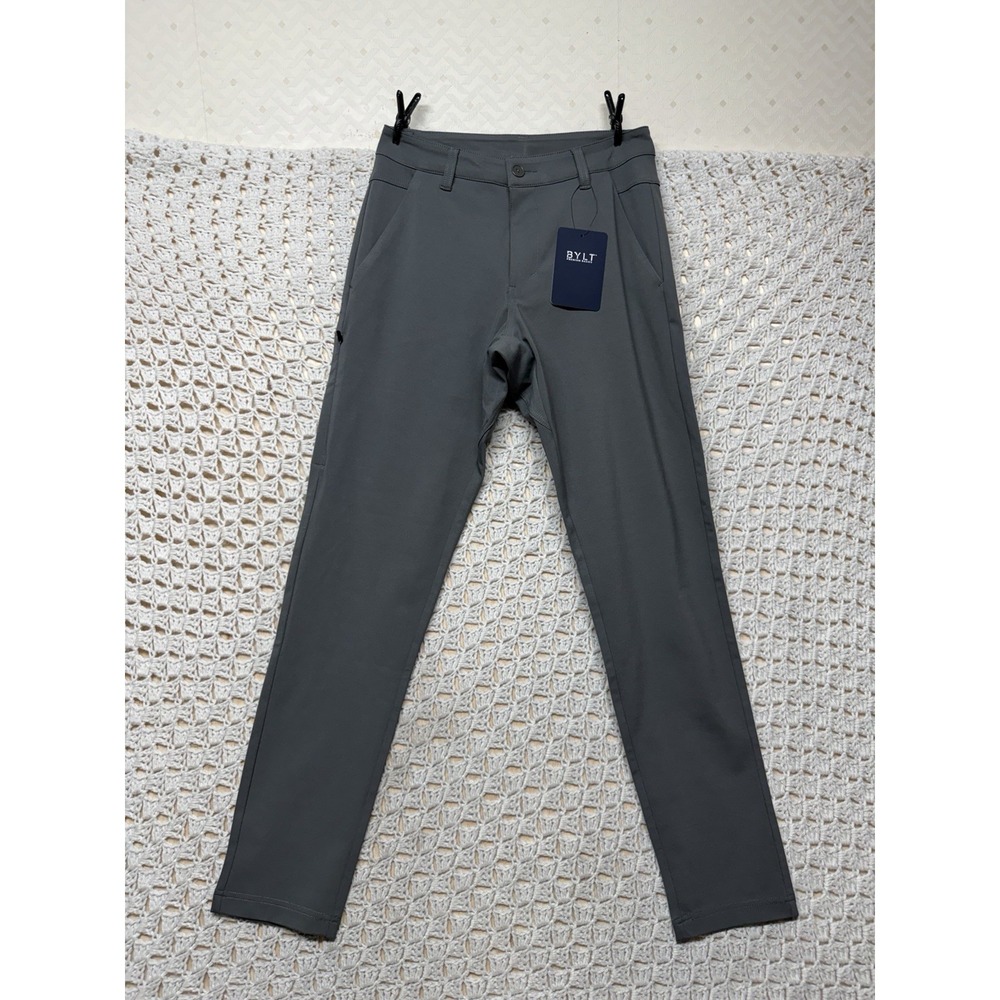 BYLT Premium Basics Everyday Pants 2.0 Mens 30 Gray Slim Fit Waist 28 Inseam 30